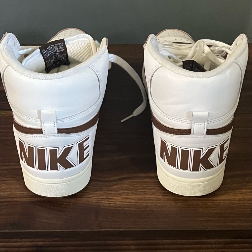 Nike Terminator Men's White and Brown High-Top Sneakers - Picture 2 of 3